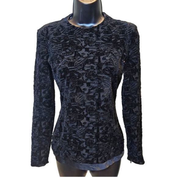 1980s Georgio Armani Black Label Velvet Burnout Top Size 4 or Small - Picture 1 of 10